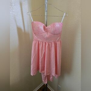 Zoah Design Pullover Strapless Pink Dress